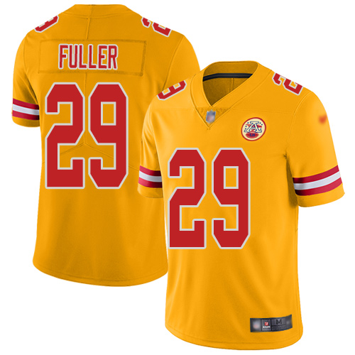 Men Kansas City Chiefs 29 Fuller Kendall Limited Gold Inverted Legend Football Nike NFL Jersey